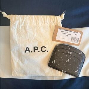 A.P.C. Black and White Logo Card Holder